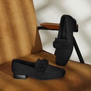 Vivaia Women’s Black Square-Toe Knot Caitlin 2.0 Vintage Loafers